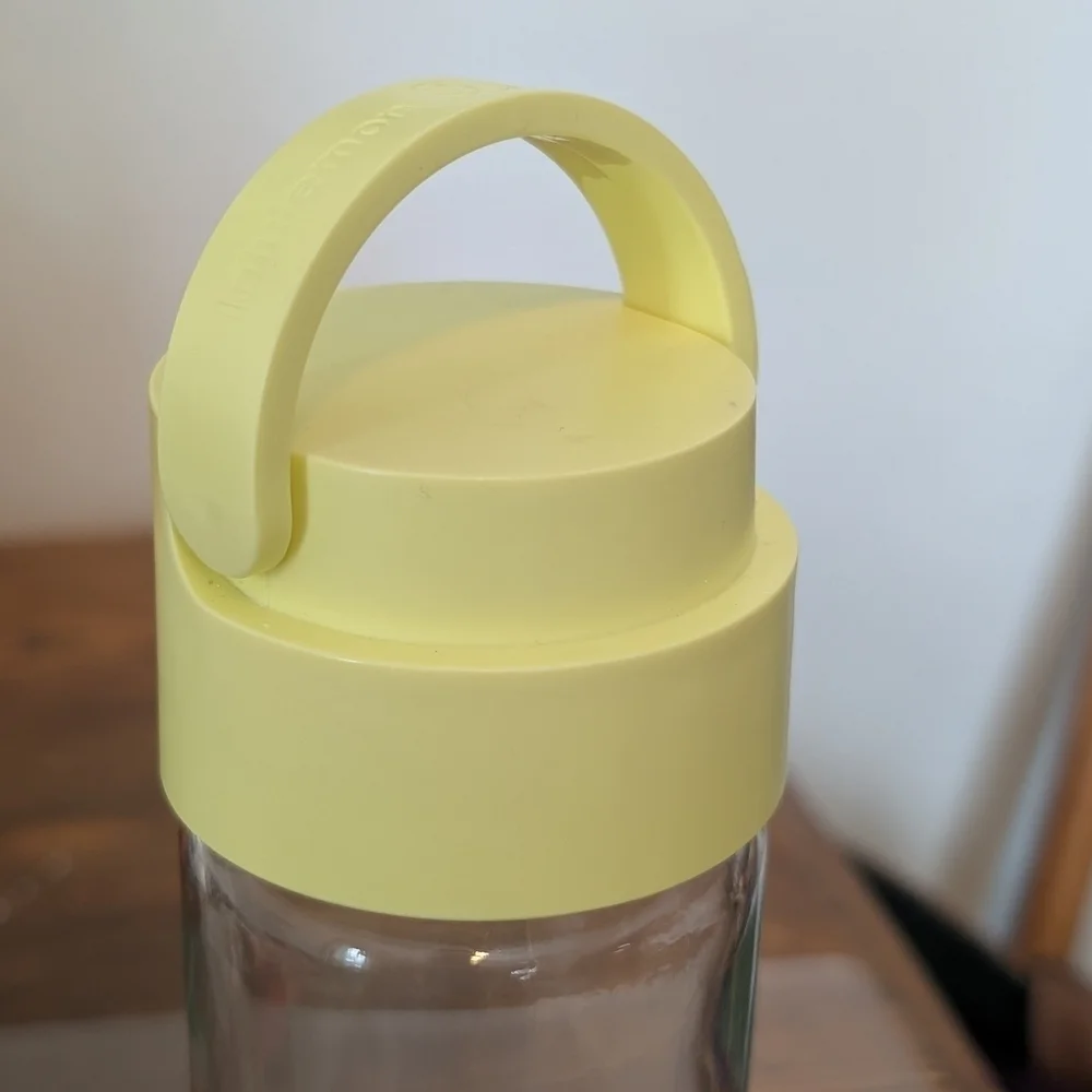 Lululemon Yellow Glass Water Bottle